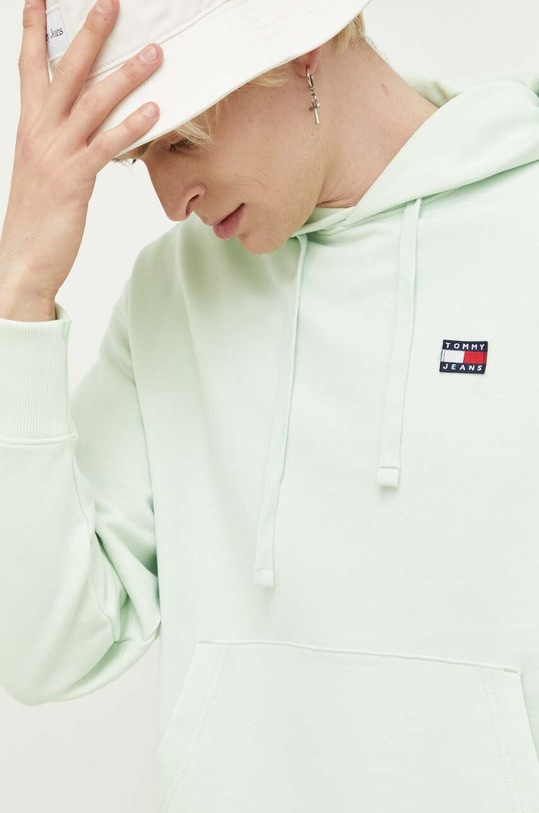 Bavlněná mikina Tommy Jeans zelená DM0DM16369
