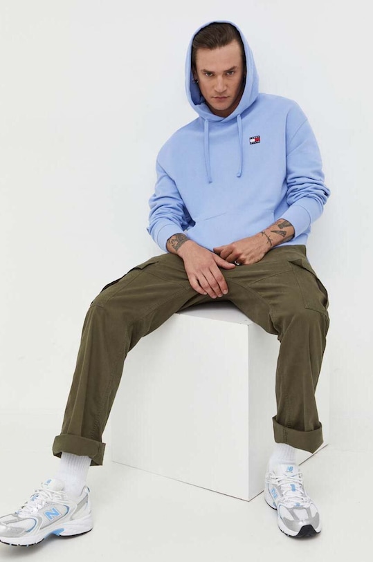 Tommy Jeans bluza bawełniana DM0DM16369 niebieski AW23
