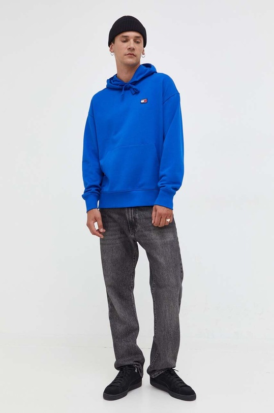 Βαμβακερή μπλούζα Tommy Jeans DM0DM16369 μπλε AW23