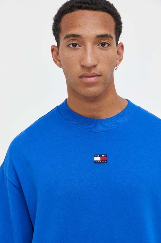 Pamučna dukserica Tommy Jeans bez uzorka plava DM0DM16370