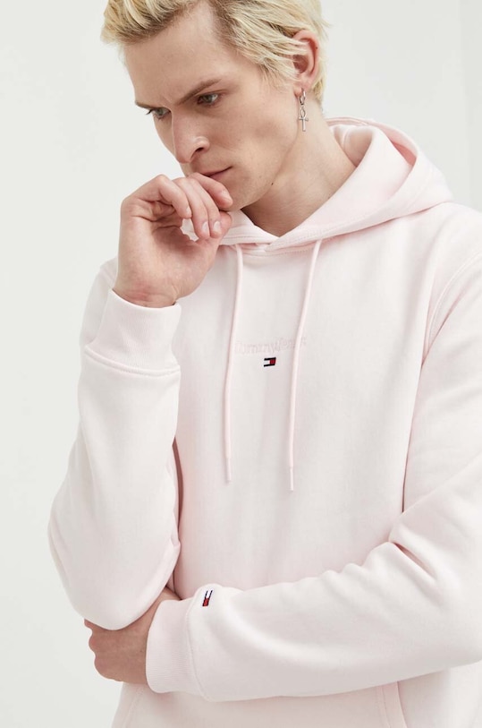 Tommy Jeans bluza z kapturem różowy DM0DM16800