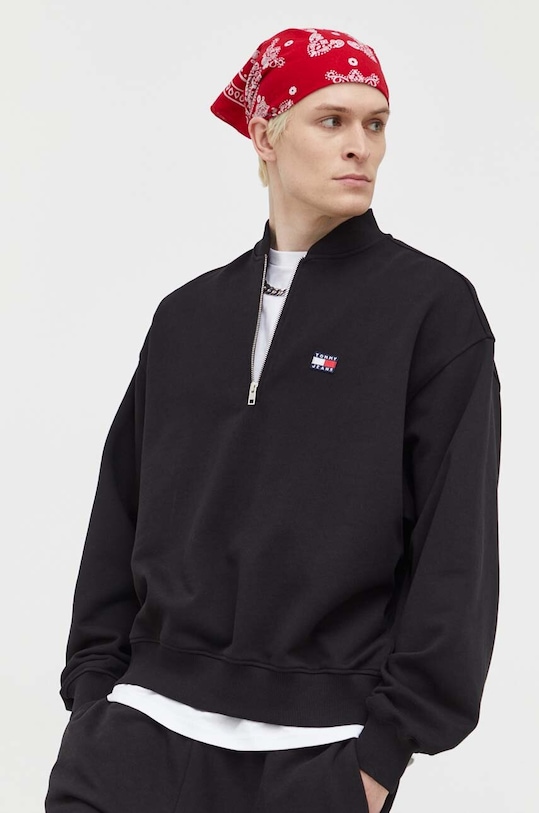 Хлопковая кофта Tommy Jeans хлопок чёрный DM0DM16802