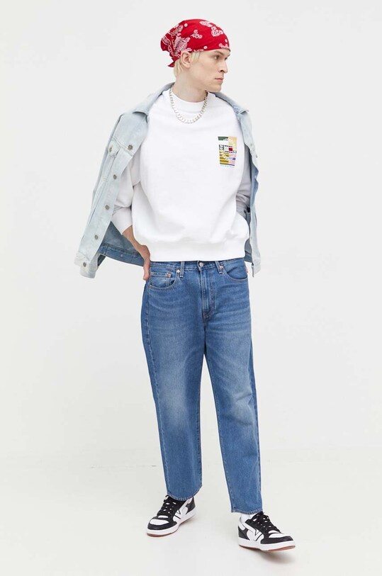 Bavlnená mikina Tommy Jeans DM0DM16808 biela AW23