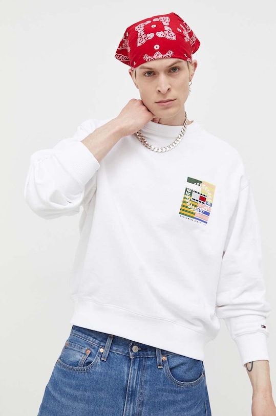 Odzież Tommy Jeans bluza bawełniana DM0DM16808 biały