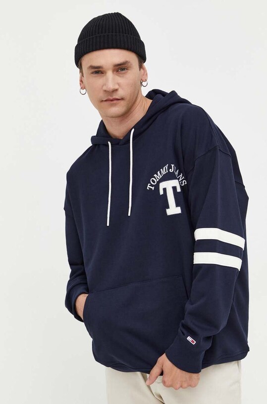 Oblečení Bavlněná mikina Tommy Jeans DM0DM16810 námořnická modř