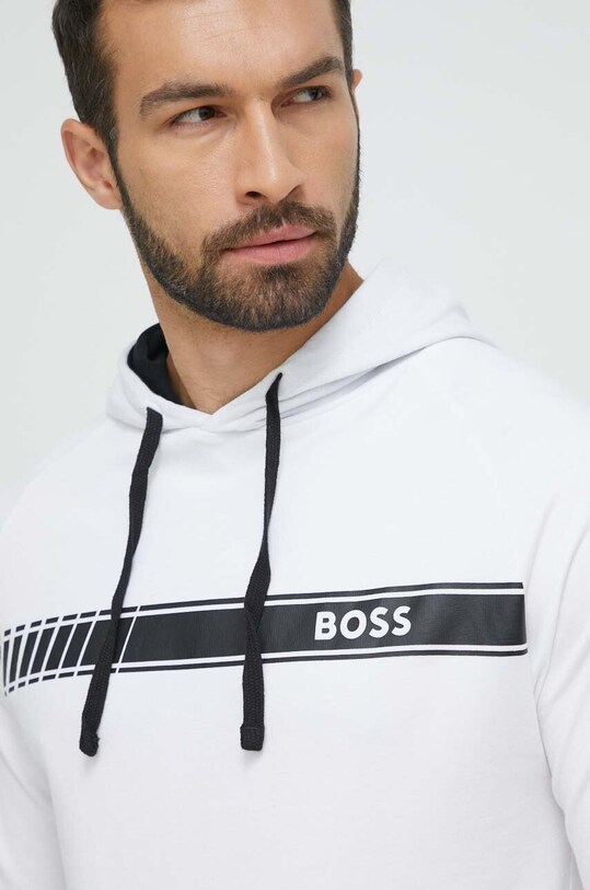 BOSS bluza bawełniana lounge biały 50496745