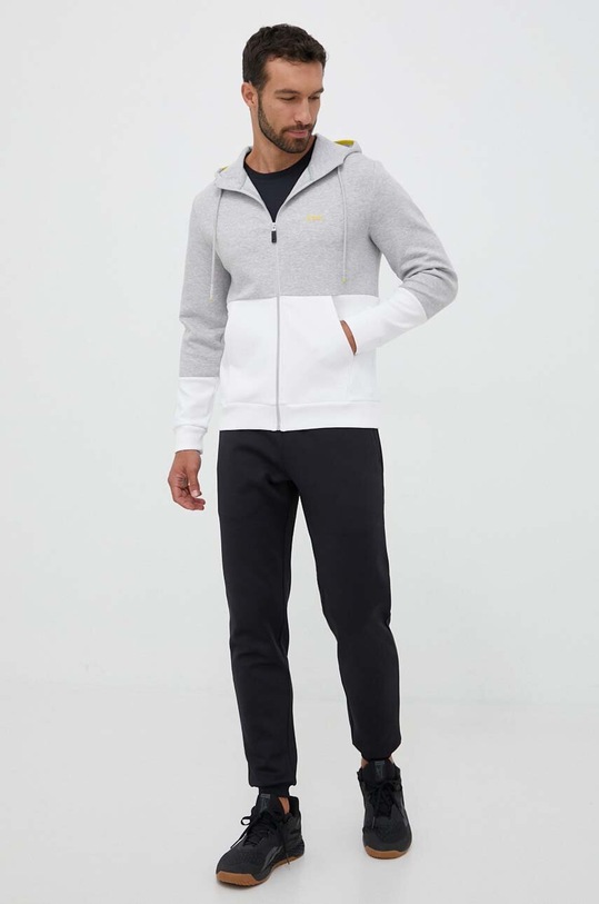 BOSS Green bluza BOSS GREEN z kapturem szary 50493495