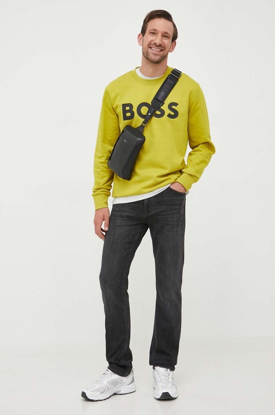 Bavlnená mikina BOSS 50496642 zelená AW23