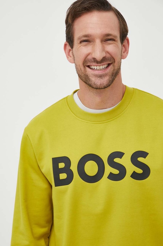 Bavlnená mikina BOSS zelená 50496642