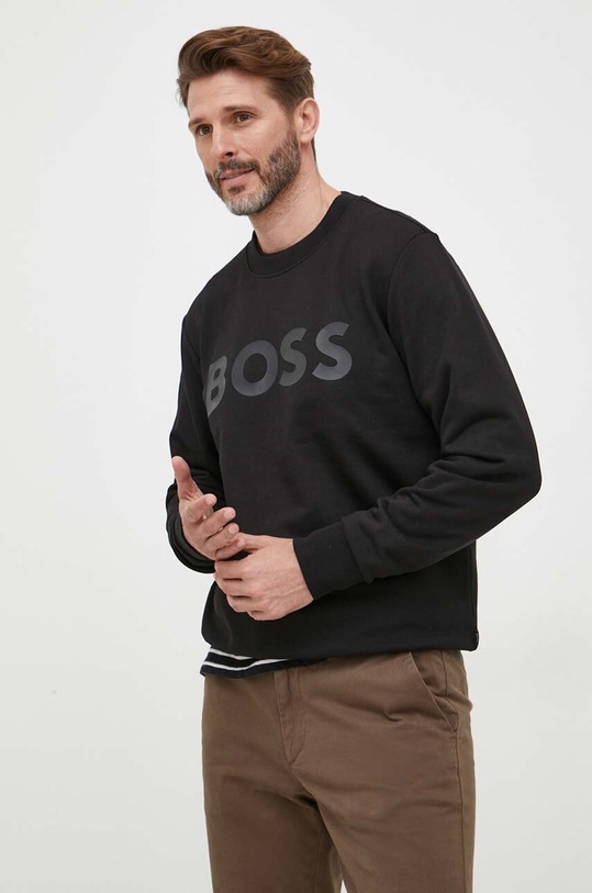 Бавовняна кофта BOSS бавовна чорний 50496642
