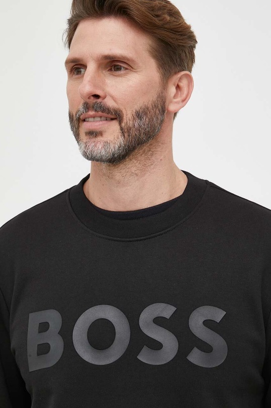 Бавовняна кофта BOSS чорний 50496642