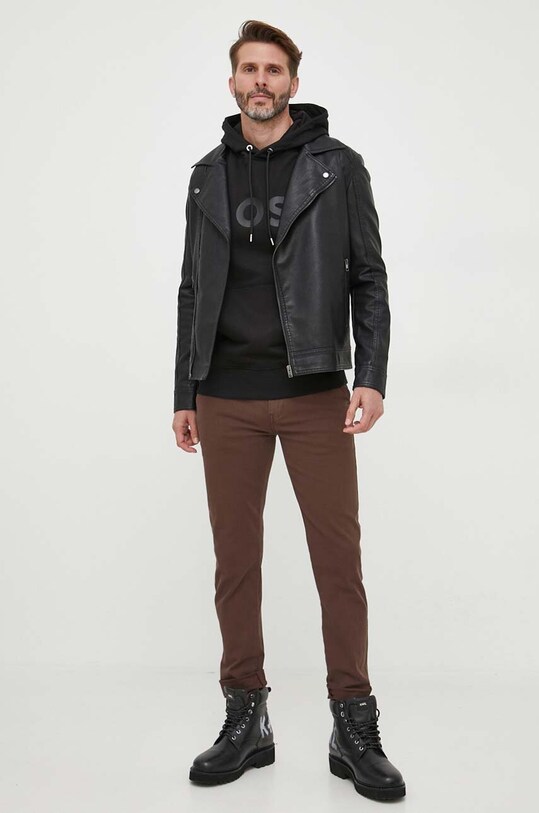 BOSS bluza bawełniana 50496661 czarny AW23