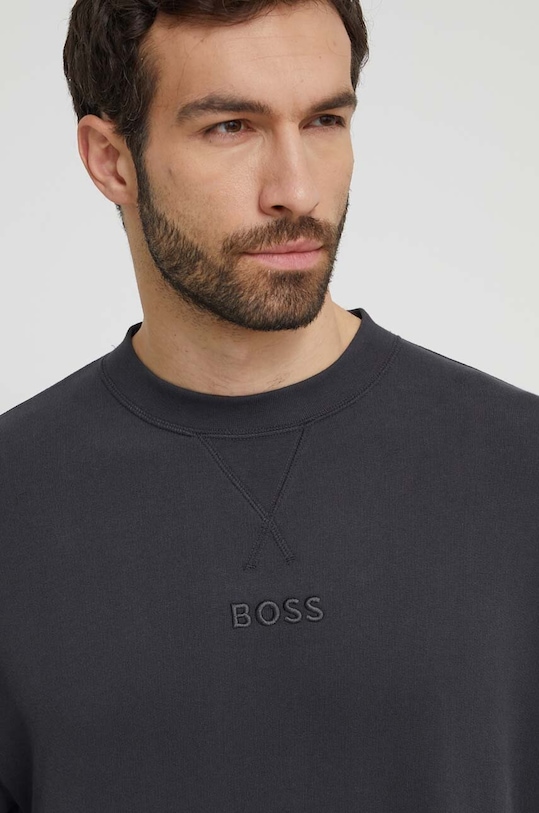 Βαμβακερό φούτερ BOSS μαύρο 50496802
