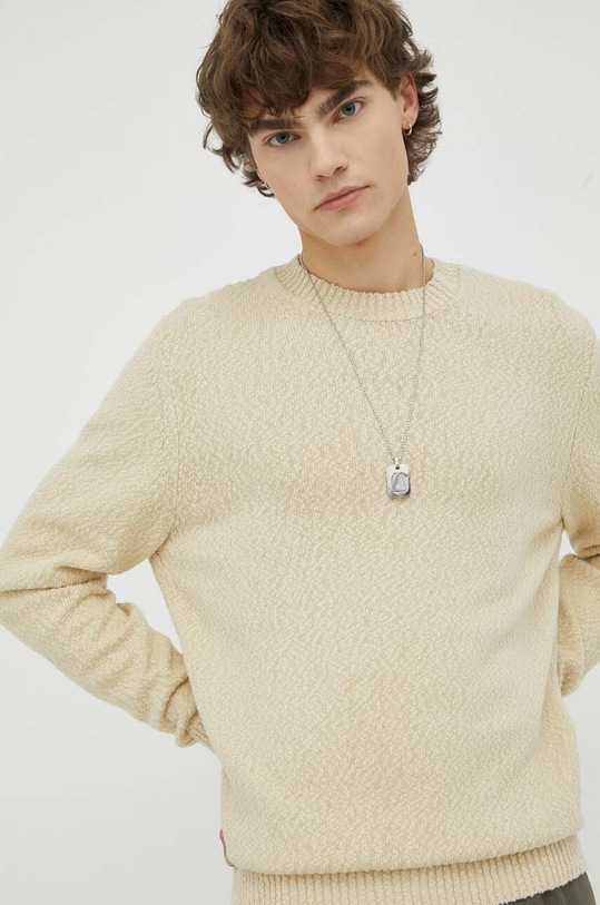 Samsoe Samsoe sweter bawełniany bawełna beżowy M23200007
