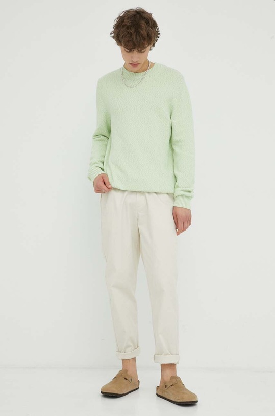 Samsoe Samsoe sweter bawełniany M23200007 zielony AW23