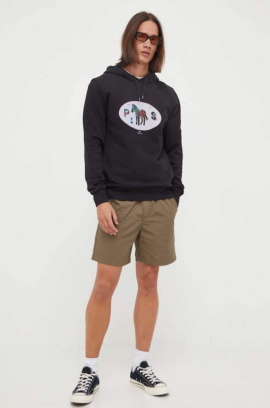 PS Paul Smith pamut melegítőfelső M2R.694R.LP4045 fekete AW23