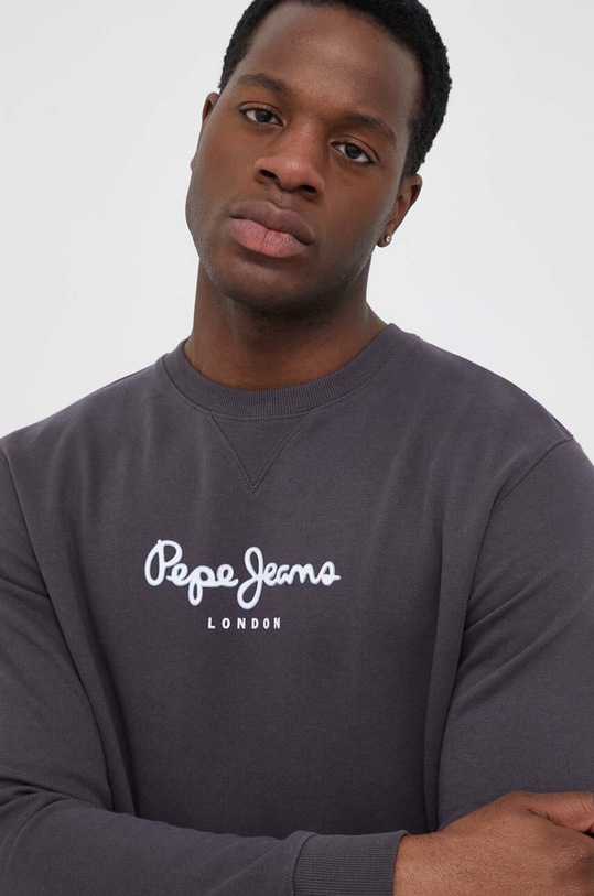 Bombažen pulover Pepe Jeans Edward Brez kapuce siva PM582380.990