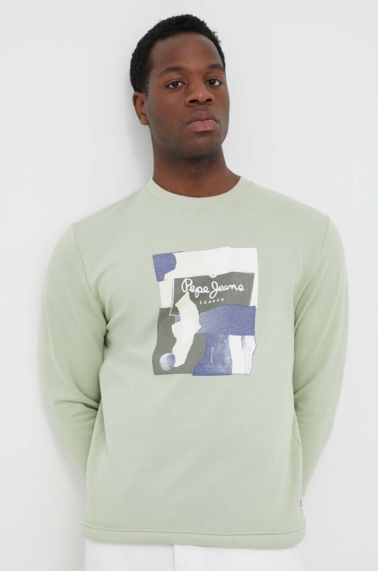 Pepe Jeans pamut melegítőfelső Oldwive pamut zöld PM582479.709