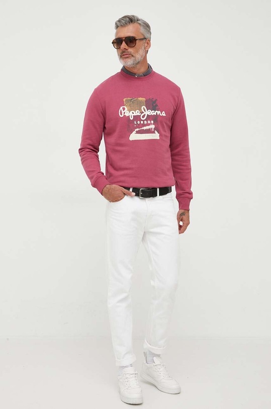Pepe Jeans pamut melegítőfelső Melbourne PM582483.278 rózsaszín AW23