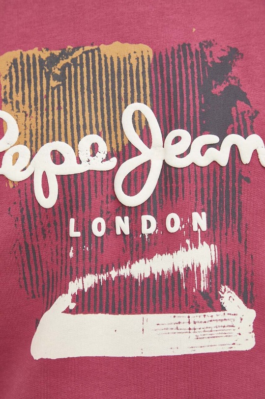 Pepe Jeans pamut melegítőfelső Melbourne rózsaszín PM582483.278