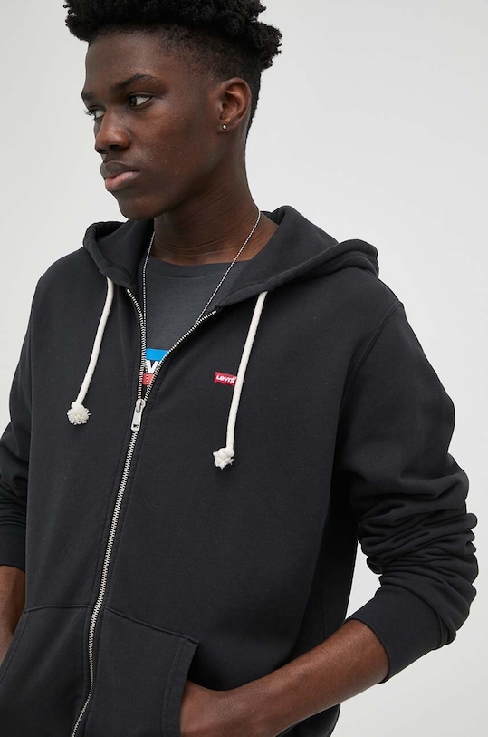 Βαμβακερή μπλούζα Levi's μαύρο 34584.0016