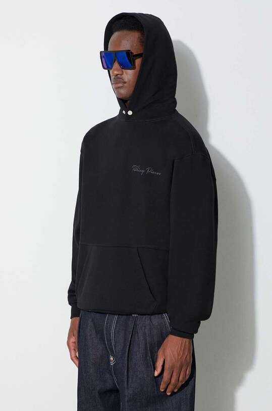 Filling Pieces bluza bawełniana Carabiner czarny 80617051861