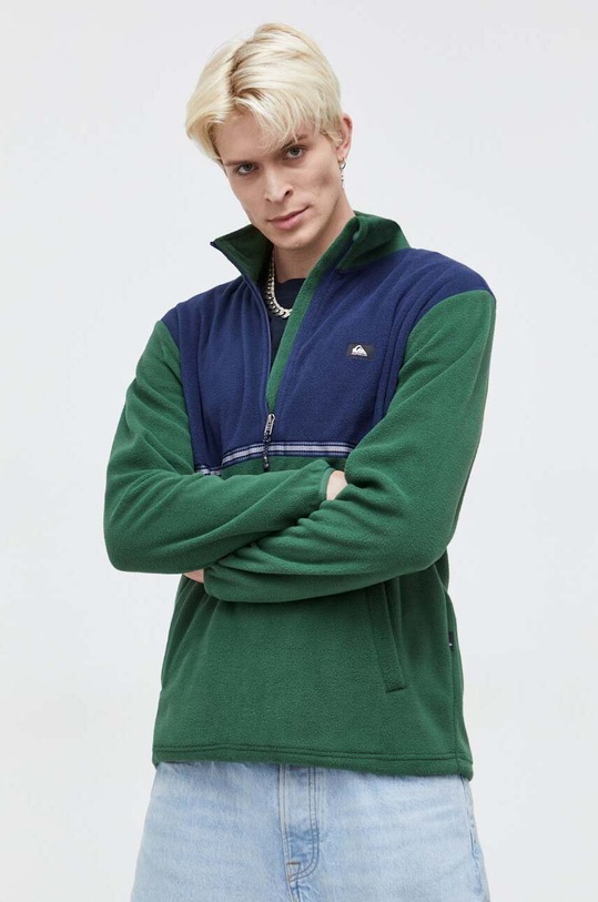 Quiksilver hanorac fleece cu modele verde EQYFT04808