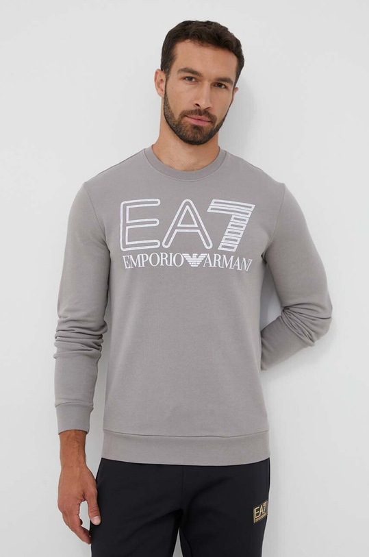 EA7 Emporio Armani bluza bawełniana szary 6RPM08.PJSHZ