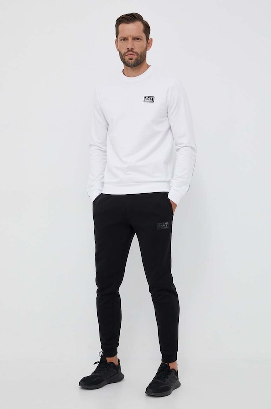 Хлопковая кофта EA7 Emporio Armani 6RPM12.PJ05Z белый AW23