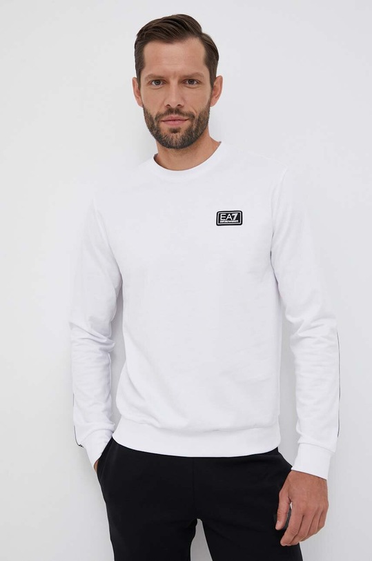 Хлопковая кофта EA7 Emporio Armani белый 6RPM12.PJ05Z