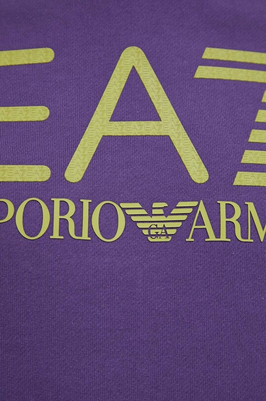 Bavlněná mikina EA7 Emporio Armani 6RPM17.PJSLZ fialová