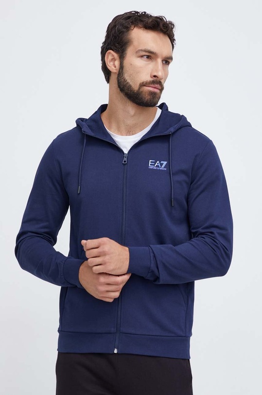 Bavlněná mikina EA7 Emporio Armani námořnická modř 6RPM53.PJ05Z