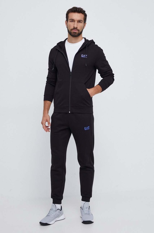 EA7 Emporio Armani hanorac de bumbac 6RPM53.PJ05Z negru AW23