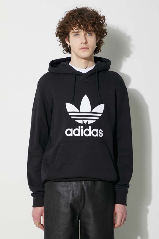 Bavlněná mikina adidas Originals Classics Trefoil Hoodie potisk černá IM4489