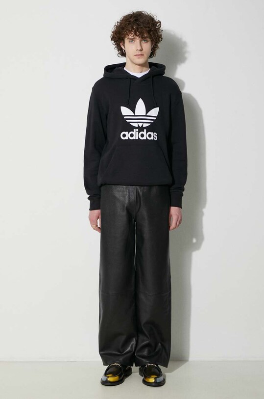 adidas Originals felpa in cotone Classics Trefoil Hoodie IM4489 nero AW23