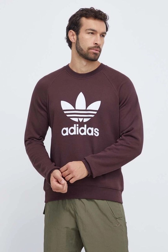 adidas Originals bluza bawełniana nadruk brązowy II5759