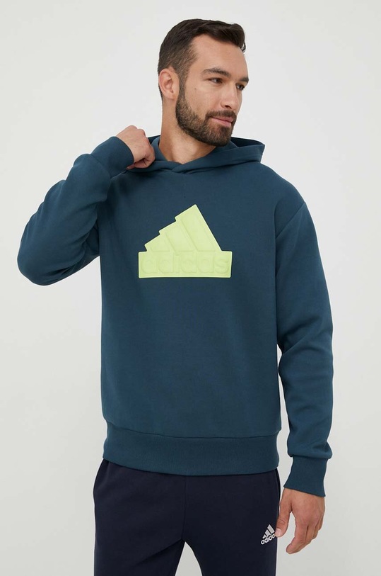 Mikina adidas s kapucňou tyrkysová IJ6391