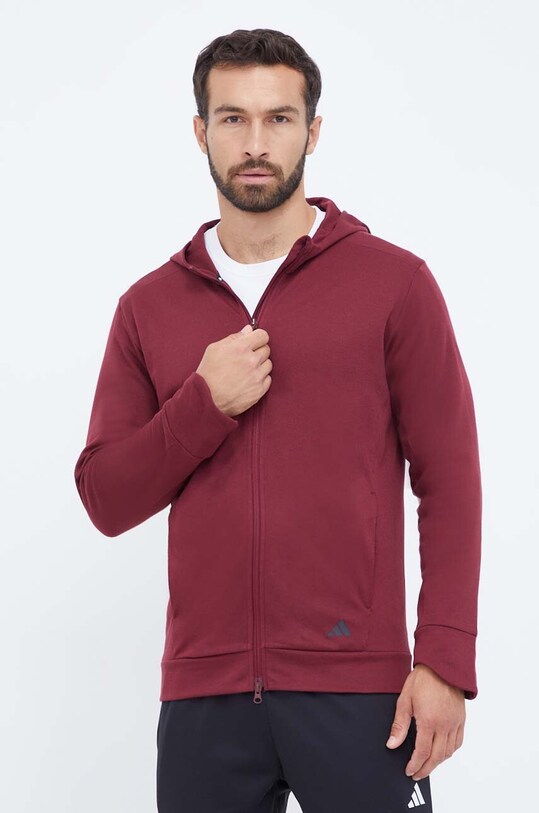 Кофта для тренинга adidas Performance Base с капюшоном бордо IB3485