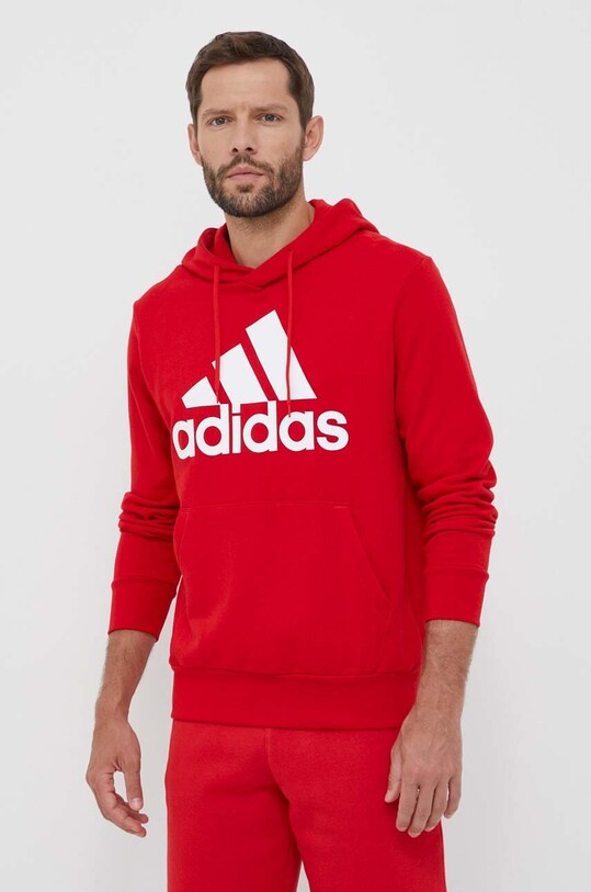 Pamučna dukserica adidas IC9365 crvena AW23