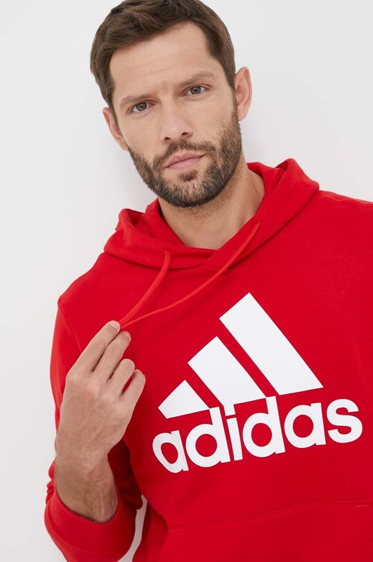 Памучен суичър adidas червен IC9365