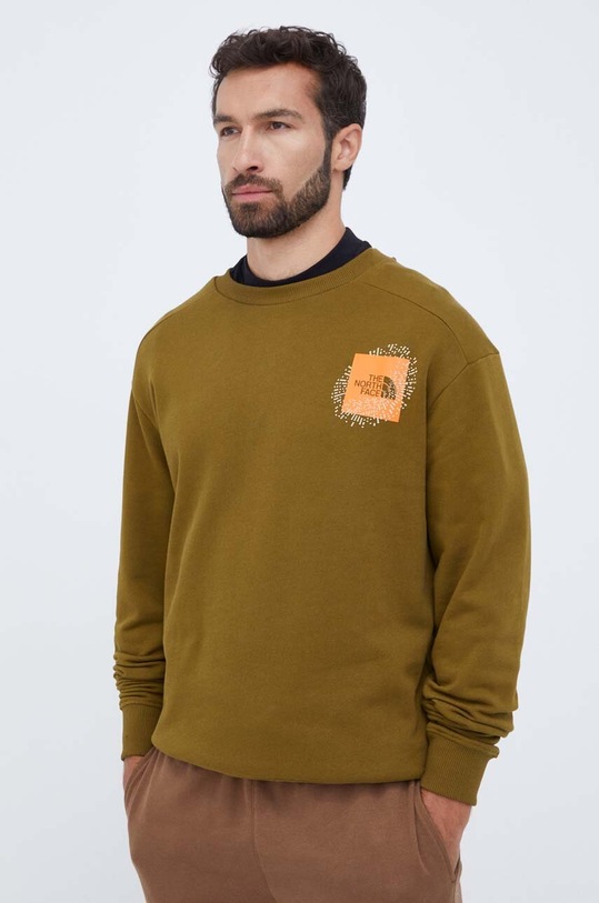 The North Face felpa in cotone NF0A8531BEB1 verde AW23