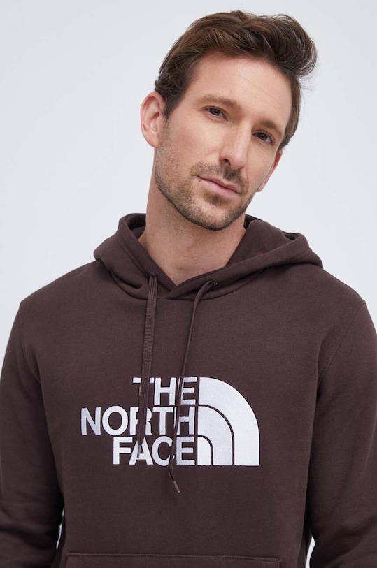 The North Face bluza bawełniana Drew Peak Hoodie brązowy NF00AHJYI0I1