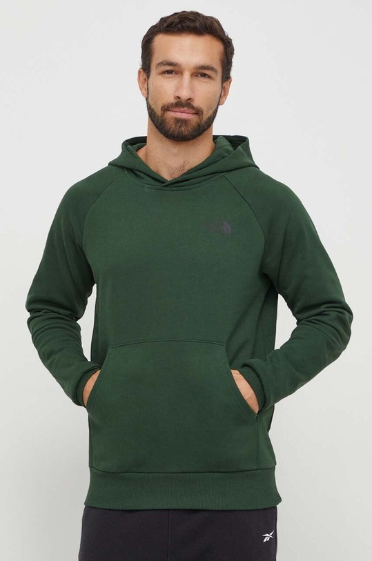 The North Face bluza bawełniana Raglan Redbox zielony NF0A2ZWUI0P1