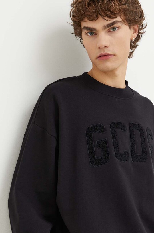 GCDS felpa in cotone nero FW23M110115