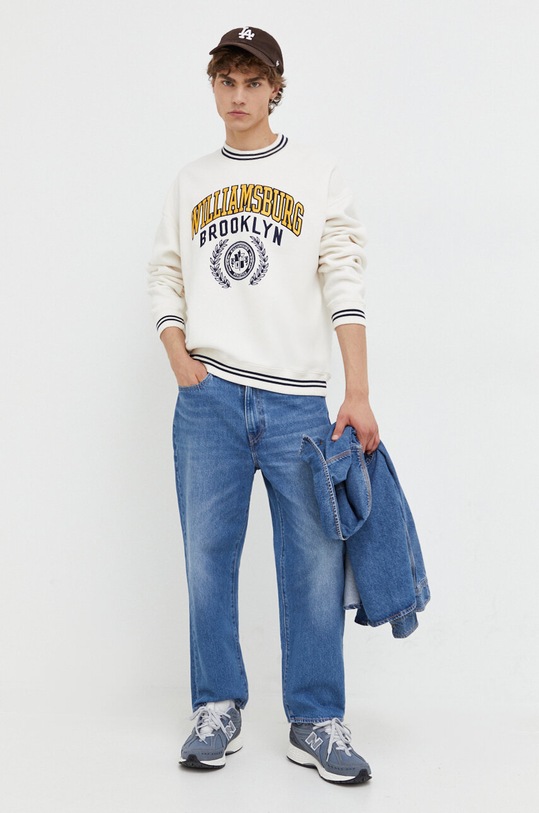 Суичър Abercrombie & Fitch без качулка бежов KI122.3212.100