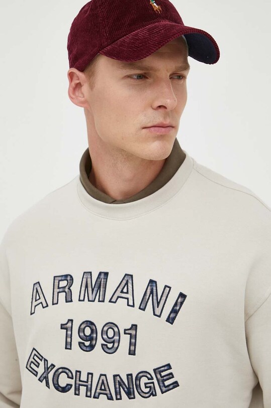 Bavlnená mikina Armani Exchange béžová 6RZMGA.ZJ4XZ