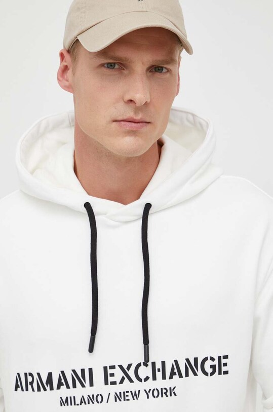 Pamučna dukserica Armani Exchange bež 6RZMLE.ZJ4XZ