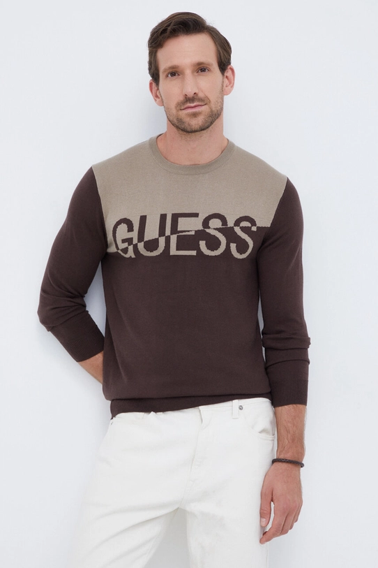 Guess bluzka okrągły brązowy M3BR09.Z3052