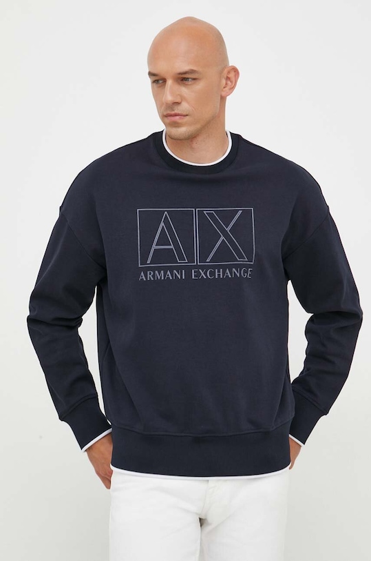 Кофта Armani Exchange з еластаном темно-синій 6RZMHJ.ZJDJZ