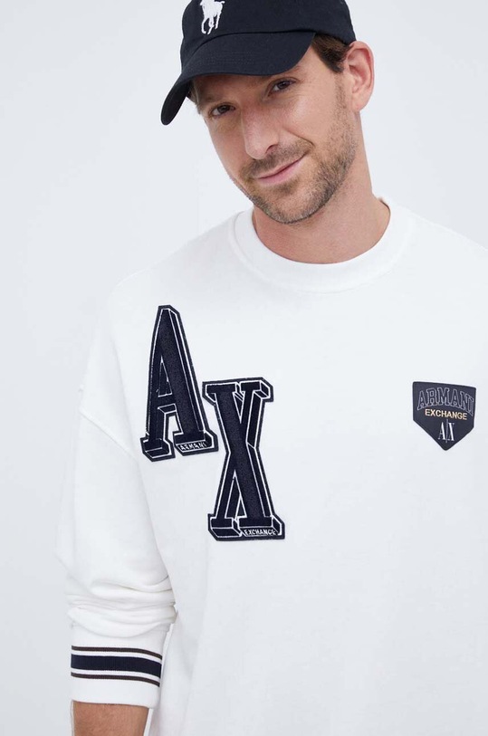 Armani Exchange bluza aplikacja biały 6RZMJE.ZJDPZ